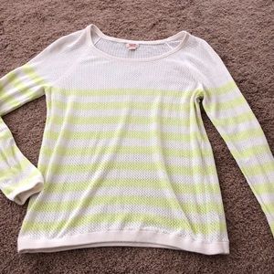 Yellow and white striped summer sweater